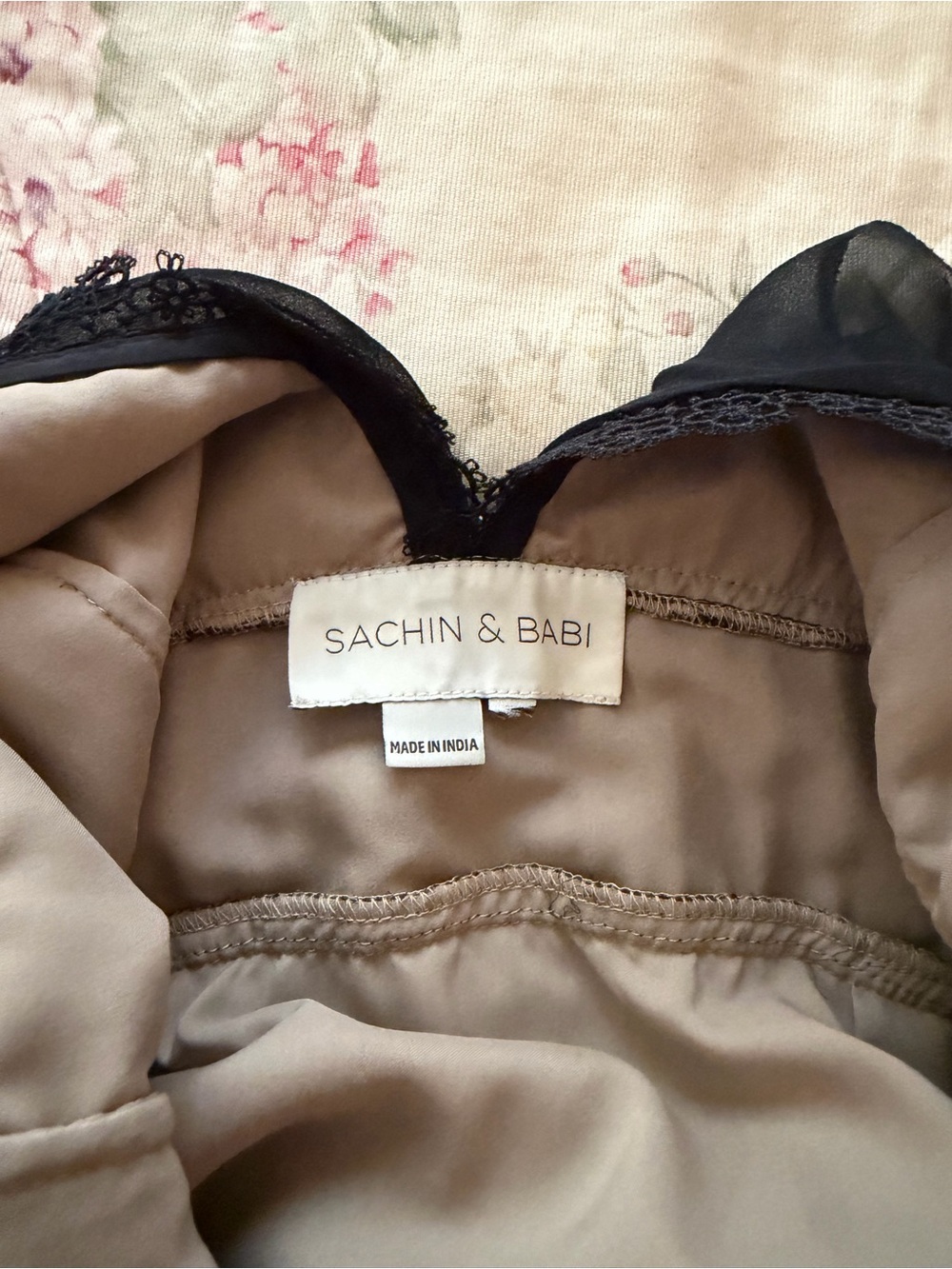 Sachin + Babi Black Ruffled V-Neck Evening Dress - Picture 5 of 5